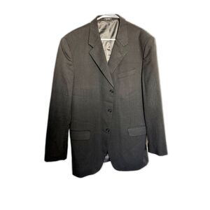 Jones of New York Men's 3 Button Blazer Sport Jacket Dark Gray Wool Size 40R